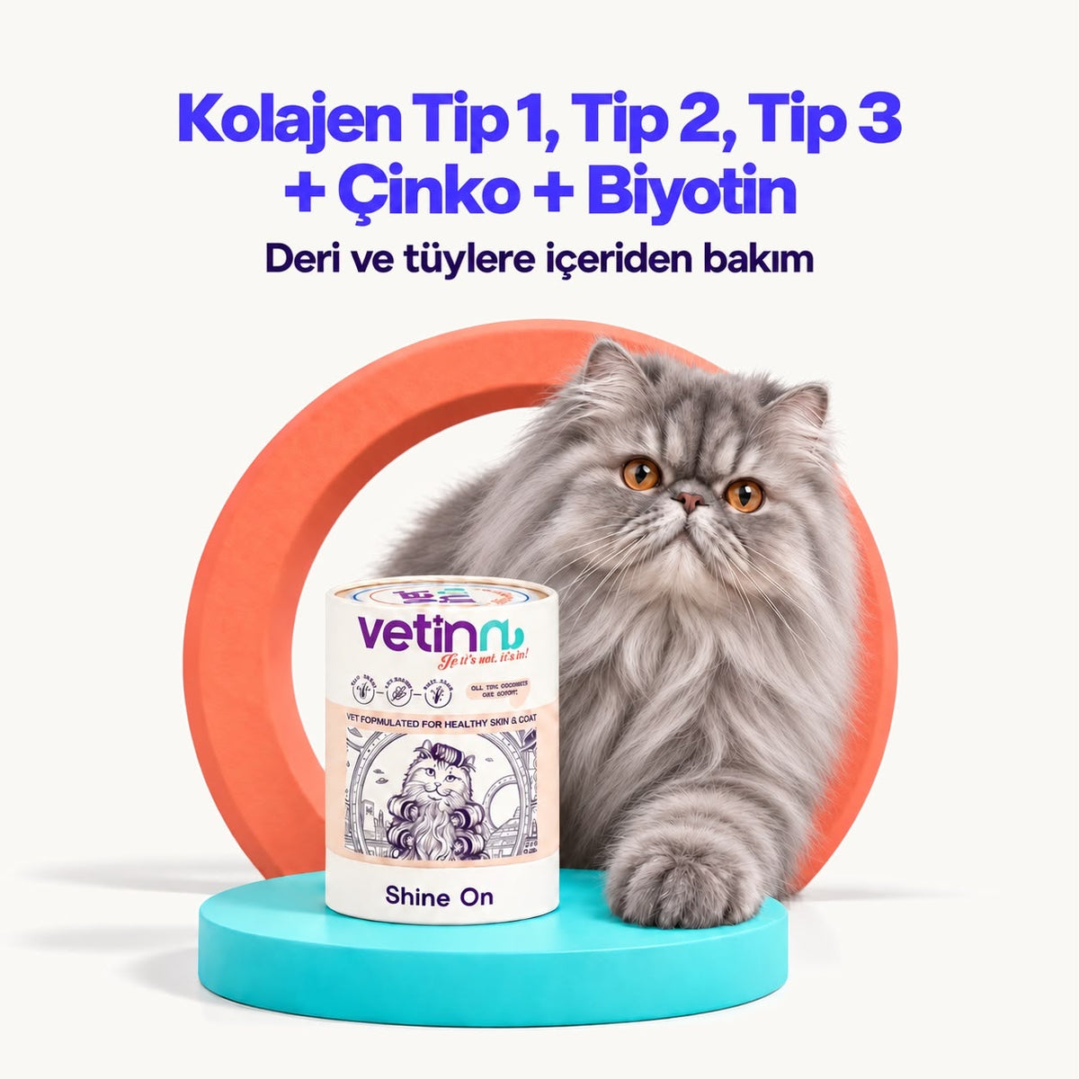 Shine On | Kedi Deri ve Tüy Sağlığı Desteği, 150 g